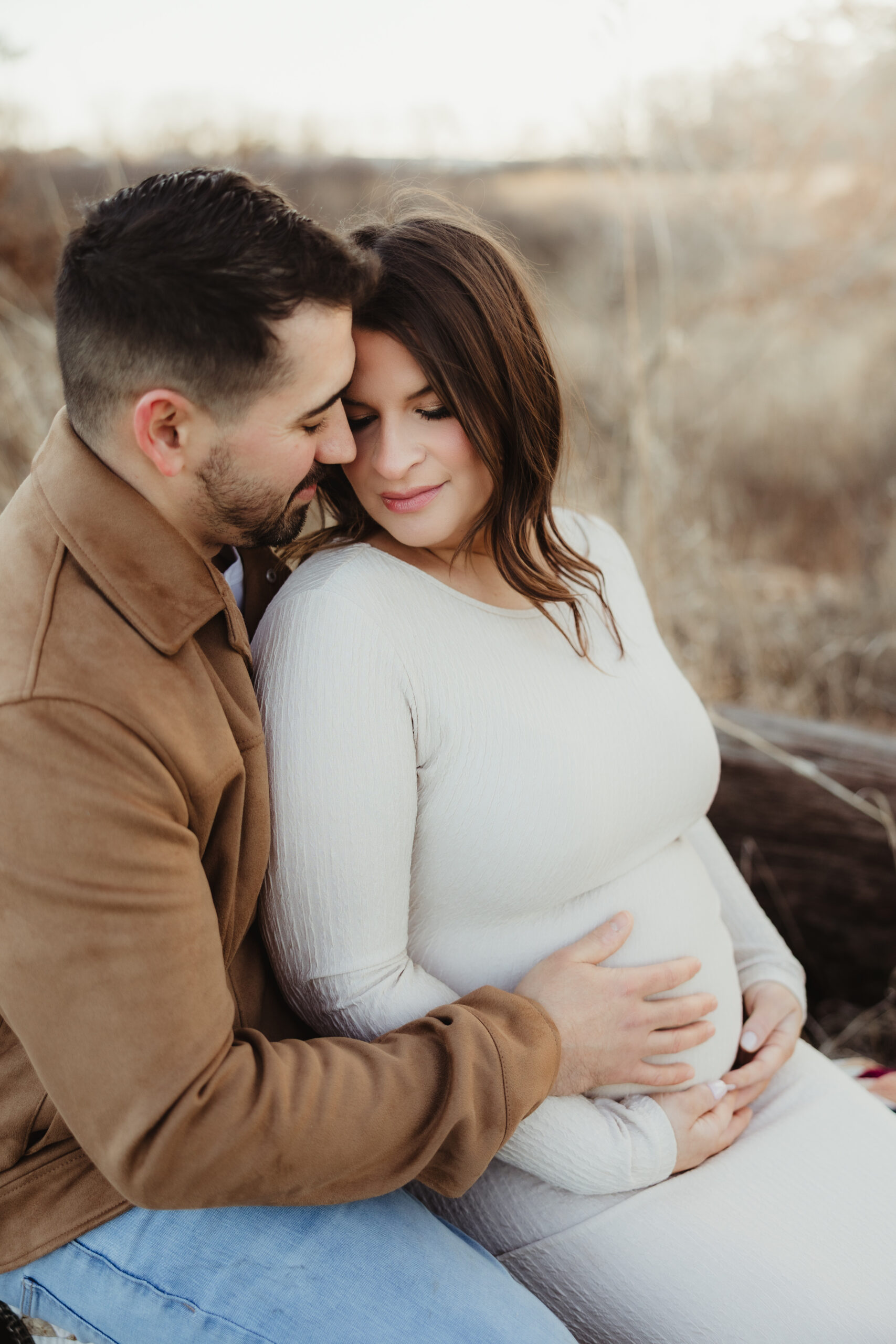 Expecting mom and dad during their session for maternity photography Sun Prairie WI.